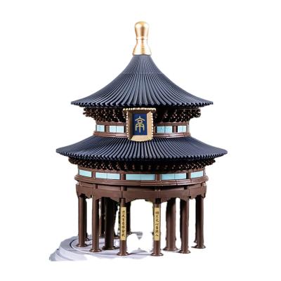 China China Millennium Tenon Building Block Chinese Double Eaves Pavilion Style Ancient Architecture Assembled Adult Furnishing Pieces for sale