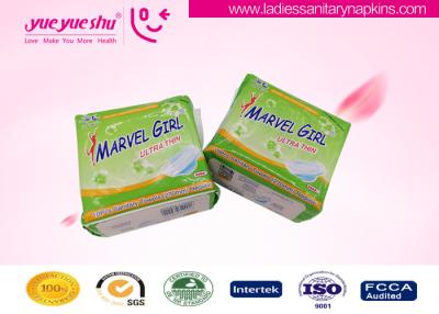 China Blue Core Super Absorbent Ultra Thin Sanitary Napkin , Negative Ion Cotton Sanitary Towels for sale