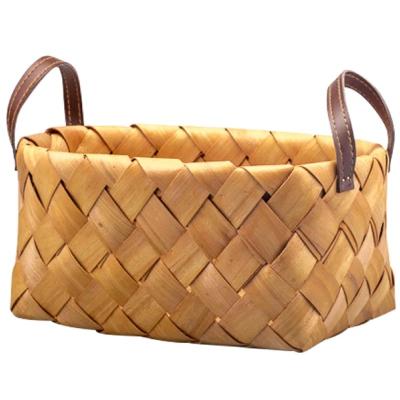 China Sustainable Hand - Woven Japanese Wooden Portable Food Fruit Vegetable Picnic Storage Basket for sale