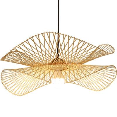 China Antique Chinese bamboo home potted home warm restaurant tea chandelier hall restaurant farmhouse decoration bamboo lanterns decorative for sale