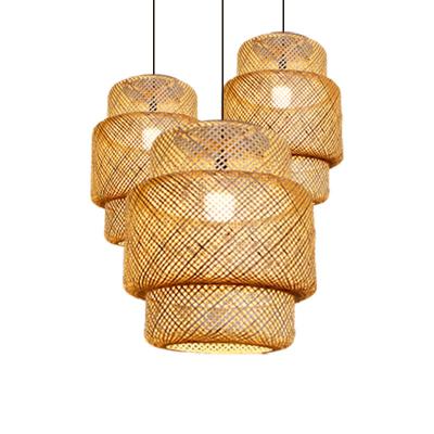 China Retro Home Restaurant Chinese Bamboo Decorative Warm Bamboo Art Pot Room Living Room Bedroom Chandelier Decoration Lanterns for sale