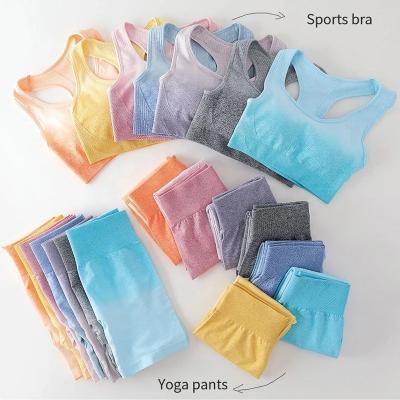 China Breathable Seamless Gym Set Women Sports Bras Leggings Sport Workout Clothes Set Sportswear for sale