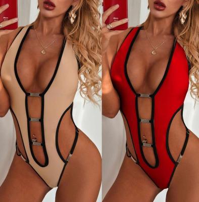 China Selling Women Extreme Hot Sexy Buckle Breathable Swimwear Back Cross Swimwear For Women One Piece for sale