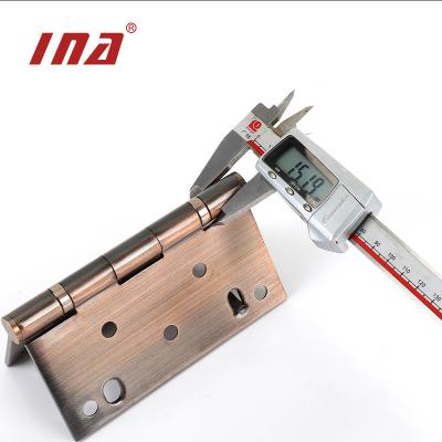 China Hot Sale Safe Door Hinge Tip 5*5*3 Red Bronze Finish 201 Ball Bearings Hinge Stainless Safety Wooden Door Hinge for sale