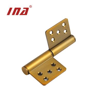 China Wholesale Easy Installation Door Hinge 201 No Ball Bearings Stainless Hinge Door 5*4*3 Flag Yellow Bronze Hinge For Hotel Room for sale