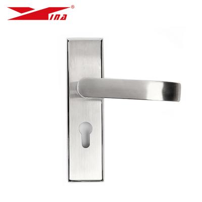 China Suppliers Modern Panel Door Lock With Stainless Steel Case Mortise Front Plate Main Door Lock Set With Lever Handle for sale