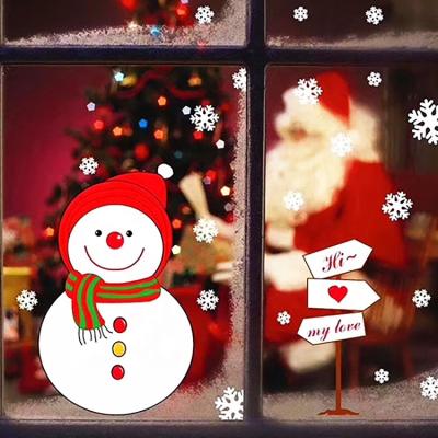 China Weather Resistant Happy New Year Merry Christmas Window Decoration Decal Sticker for sale