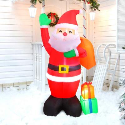 China Outdoor Entertainment Commercial Custom Outdoor Party Christmas Decoration 1.8m Tall Sit Advertising Inflatable Santa Claus for sale