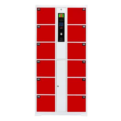 Китай Self Service Commercial 12 Door Supermarket Furniture Office Smart Parcel Locker With Barcode Metal Cabinet продается