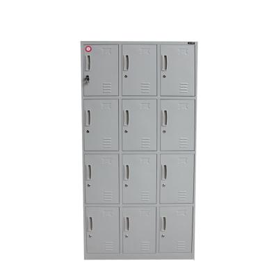 Китай Commercial Furniture 4 Tier 12 Doors Office Locker Cabinet Gym Metal Storage Wardrobe Steel Wardrobe For Factory продается