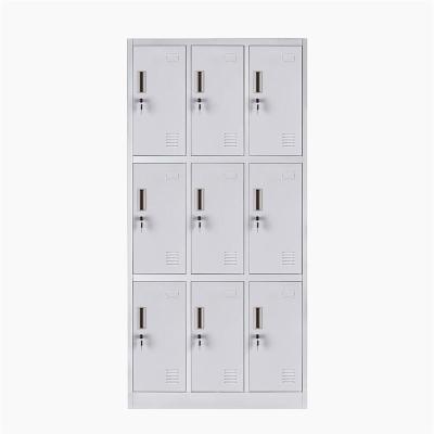 China Blue White Red Yellow Cold Rolled Metal Locker Small Cubby Locker Steel 9 Door Clothes Storage School Gym Steel Locker for sale