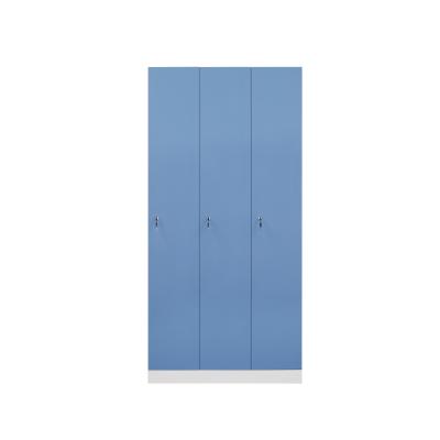 China Knock Down 3 Door Electronic Password Locking Locker And Staff Locker for sale