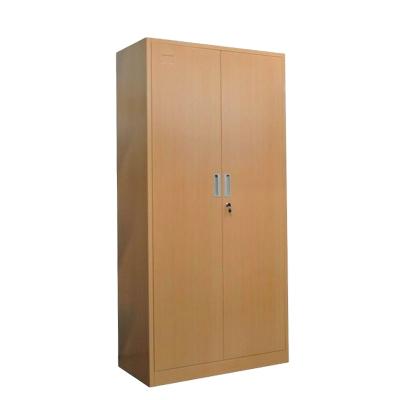 China Fit for School Archaize Brown 2 Door Storage Locker Metal Wardrobe Steel Cabinet with Drawer and Mirror Cabinet for sale