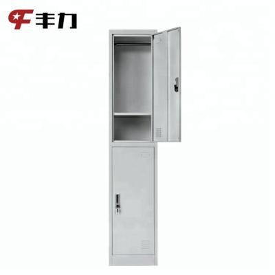 China Disassemble 2 Door Lockers Steel Office Furniture Metal Cabinet Wardrobe Gym University With Hanging Door Mirror Cabinet Price Cheap Manufacturing for sale