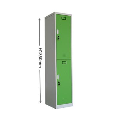 China (Height) Adjustable Flat Packing Cabinets 2 Doors Steel Locker Two Tiers Metal Storage Lockers for sale