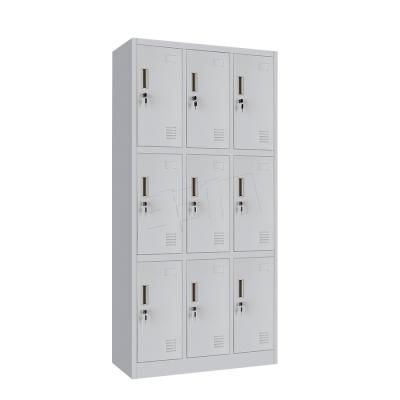 China Storage Clothes 9 Door Cheap Metal Bathroom Clothes Storage Locker Cabinet for sale