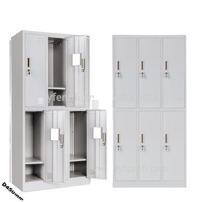 China Public Use 6 Adjustable Public Door Locker Room Storage Furniture Metal Lockers (Size) Steel Lockers Wardrobe for sale