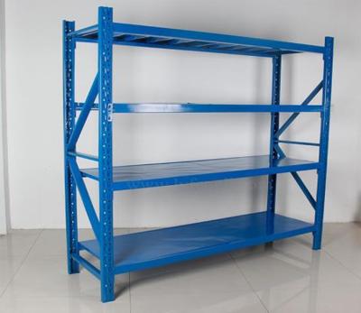 China Corrosion Protection 4 Tiers Steel Goods Stacking Heavy Duty Storage Rack Shelf Metal Shelves Racks Supermarket Shelf Racks for sale