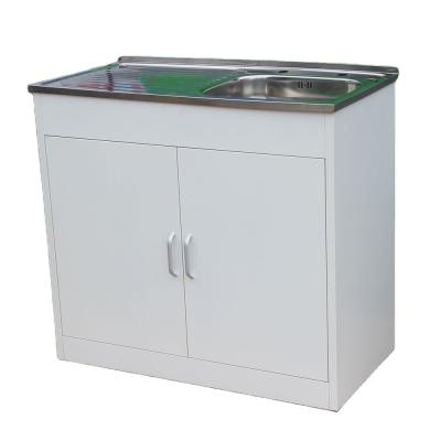 China Modern metal kitchen furniture 2 sideboards or sink cupboards with shelves for sale