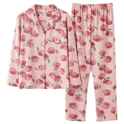 China QUICK DRY Drop Designer Pajamas Sets For Women Sleep To Wear Long Sleeve Two Piece Pajamas Women Cotton Sleep Wear for sale