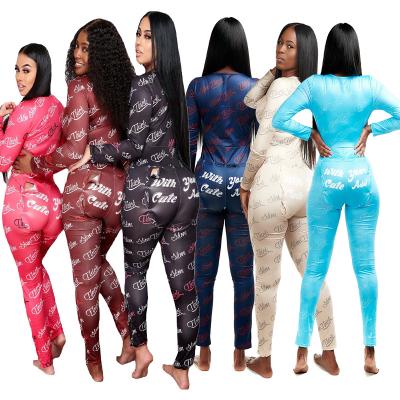 China New QUICK DRY spring and autumn lounge wear jumpsuit sleepwear women long sleeved romper onesie pajamas set for sale