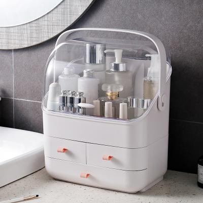 China Viable Makeup Box Organizer Large Capacity Cosmetic Storage Box Dressing Table Container Sundries Case for sale