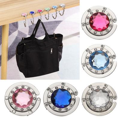 China NEW Viable Portable Metal Folding Hook Purse Table Clasp Table Clasp Office Hangs Crystal Alloy Handbag Bag Hanger for sale