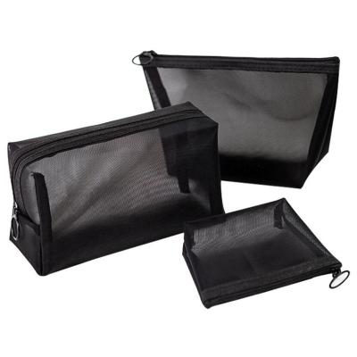 China Durable Black Necessary Bag Travel Organizer Fashion Toiletry Bags Transparent Makeup Pouch for sale