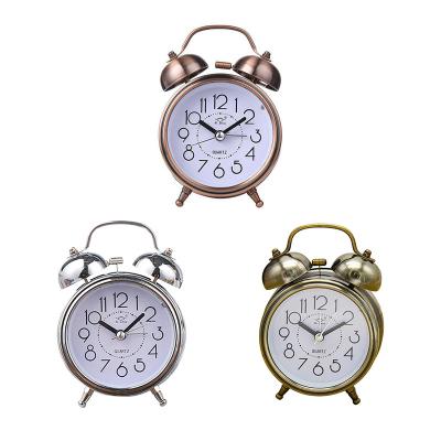 China LUMINOVA Digital Silent Alarm Clock Indicator Clocks Antique Vintage Home Decor Bedroom Night Light Double Bell Portable Alarm Clock for sale