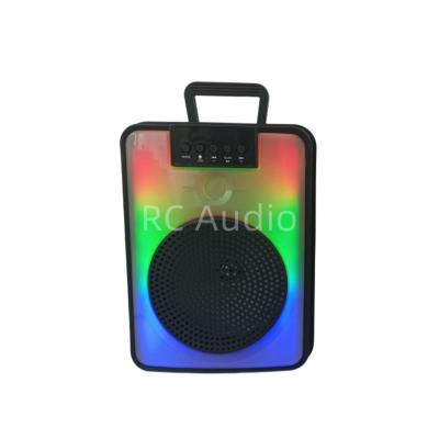 China Good Mini 8 Inch Price USB RGB PORTABLE Colorful Led Wireless Gift Box To Min JBL LED Portable Plastic Blue Tooth Speaker Trolley Box Cheap for sale