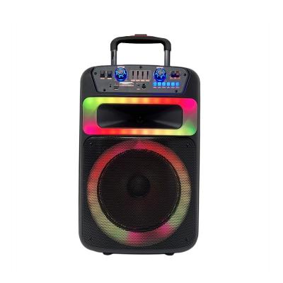 China Mini New Design Portable Speaker High Power Speaker with Wheels Karaoke Trolley and Sound Box Rechargeable Speaker for sale