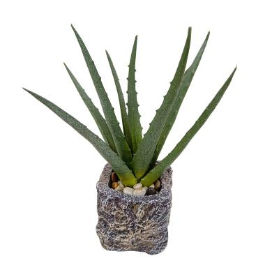 China Indoor Artificial Succulent Plant Touch Aloe Decoration Aloe Green Plant Potted Decoration Natural Artificial Potted Landscape Potted for sale