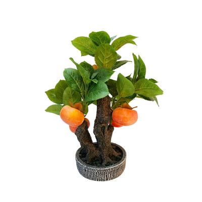 China Hot-selling Flores Artificiales Home Ornamental Persimmon Natural Touch New Products Decor Artificial Fruit Tree For Garden Decoration for sale