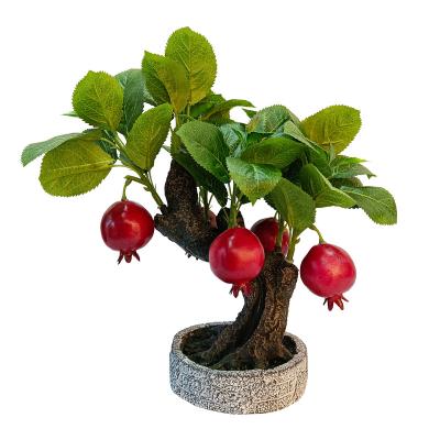 China Hot-selling Eco-friendly New Products Artificial Red Pomegranate Fruit Tree Wedding Home Decor Ornamental Simulated Pomegranate Tree for sale