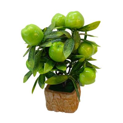 China GuangZan 2022 new design simulation apple tree indoor office wedding garden decor eco-friendly potted artificial fruit tree for sale