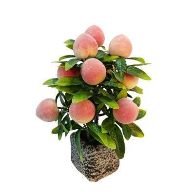 China 2022 GuangZan New Product Eco-friendly Artificial Potted Peach Tree Artificial Fruit Tree For Home Office Decorative Artificial Indoor Wedding for sale