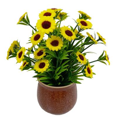 China New Design Products Potted Flower Daisy Flower For Decor Artificial Daisy Home Decoration Handmade Desktop Decoration Simulation Flower for sale