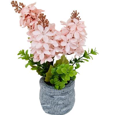 China Handmade Simulated Flower Potting Bonsai Small Hyacinth Desktop Artificial Flower Home Decor Garden Landscaping and Decking Indoor Decor for sale