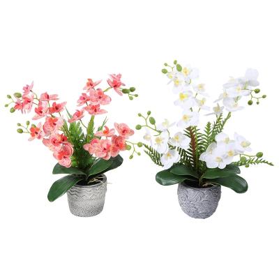 China Plant Natural Direct Touch Simulation Phalaenopsis Orchid Garden Potted Artificial Making Pots and Plants Decorative Potted Plants for sale