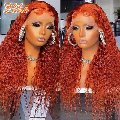 China Body Wave 180% Density HD Full Lace Human Hair Wigs For Colored Women, 350 Ginger Colored Lace Front Wigs Orange, Lace Closure Frontal Wig for sale