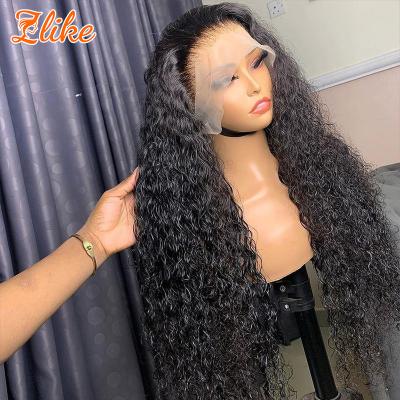 China Body Wave 28 30 Inch Brazilian Virgin Hair 100 Percent HD Water Wave Lace Frontal Peruvian Wig Deep Curly Wave Hair Wig WI for sale