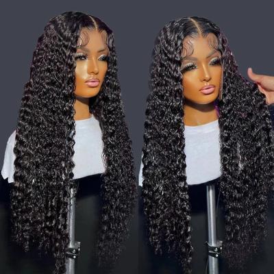 China Wholesale 40Inch Body Wave Hair Long Lace Front Wigs 100% Natural Black Hair Water Wave Wigs Hair Lace Front Wigs for sale