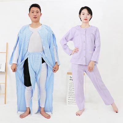 China Cyalaa Wholesale Spring Autumn Loose Breathable Warm Hospital Patient Care Zippered Wide Open Moisture Wicking Apparel for sale