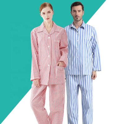 China Wholesale Patient Moisture Cyalaa Robe Cotton Wicking Pajamas Moisture Wicking Striped Long Sleeved Clothes Patient Suit for sale