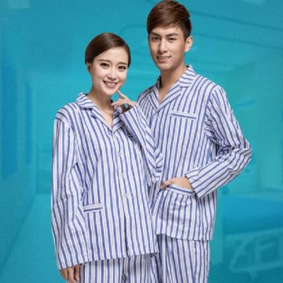 China Moisture wicking Cyalaa Wholesale Custom Hospital Uniforms Sets Strip Plaid Long Sleeve Patient Gown for sale