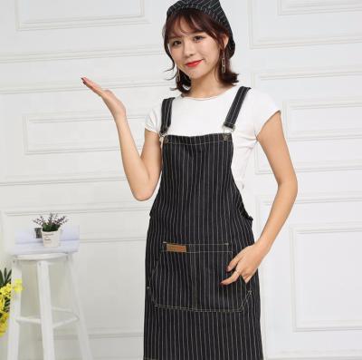 China Anti-fouling Cyalaa Embroidered Print Logo Advertising Western Restaurant Bar Solid Denim Kitchen Apron for sale