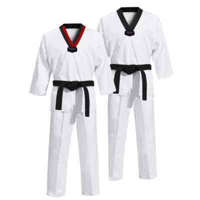 China Cyalaa Training Breathable Wholesale Customized Uniforms Made Of Logo White Martial Arts Taekwondo for sale