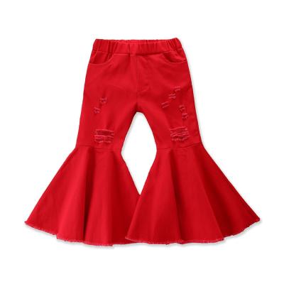 China 2021 Fashion QUICK DRY Autumn Toddler Kids Baby Girls Bell Bottom Flares Pants Wide Leg Denim Jeans Pants Trousers For Kids Girls for sale