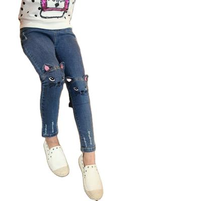 China 2021 Breathable 4-13 Years Old Kids Girl Clothes Denim Dress Pants Kids Girls Jeans Pants for sale