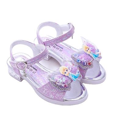 China 2021 New Children's Cartoon Diamond Bow Shoeskid Shoes Girl Summer Princess Shoes Light Girls Soft Bottom Girls Sandals Fashion for sale